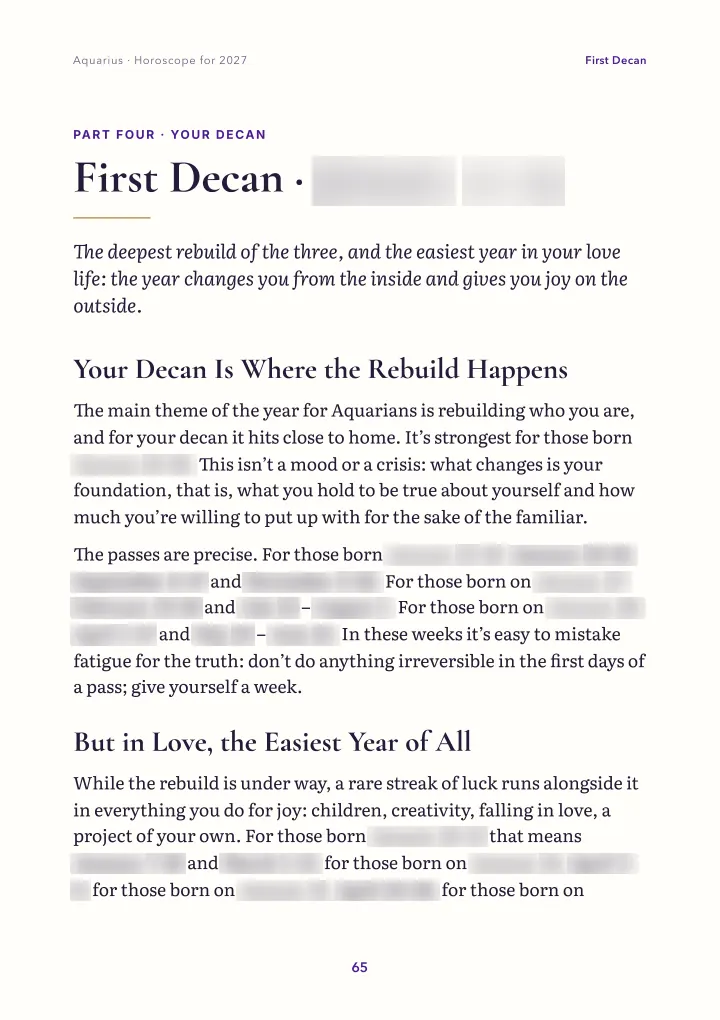 Book page: your decan (dates blurred)