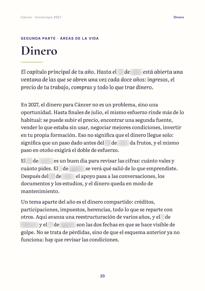Página del libro: áreas de la vida (fechas difuminadas)