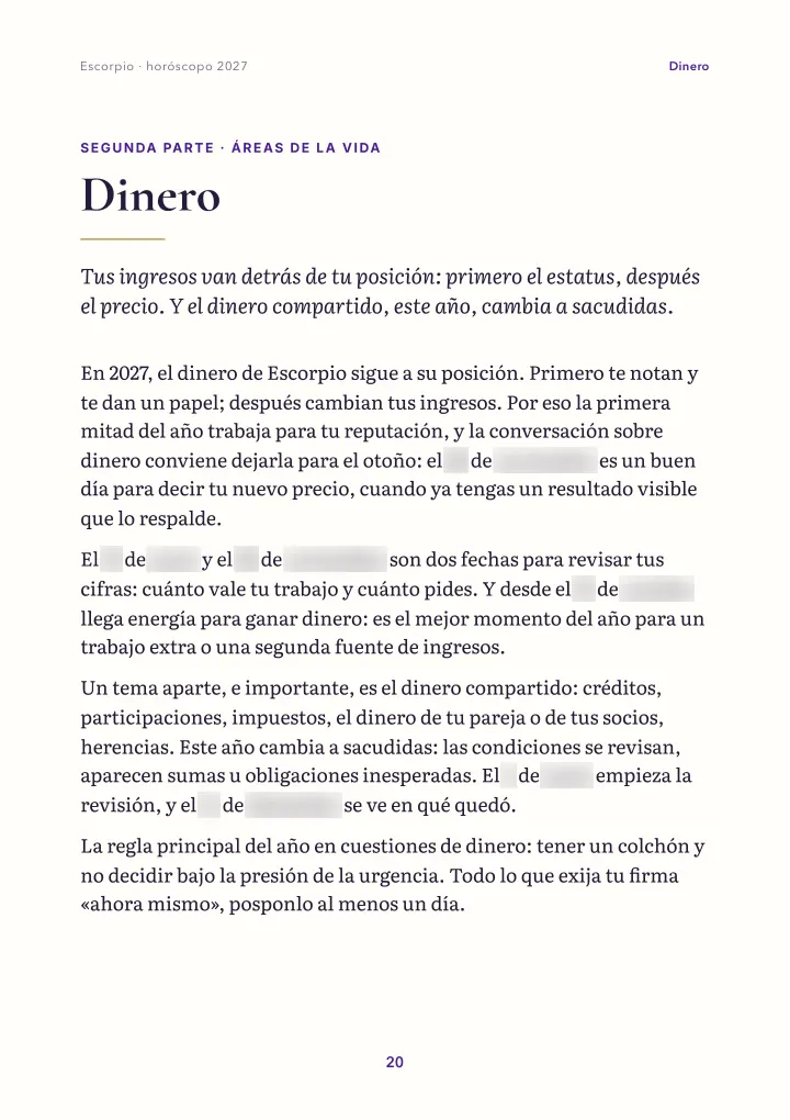Página del libro: áreas de la vida (fechas difuminadas)