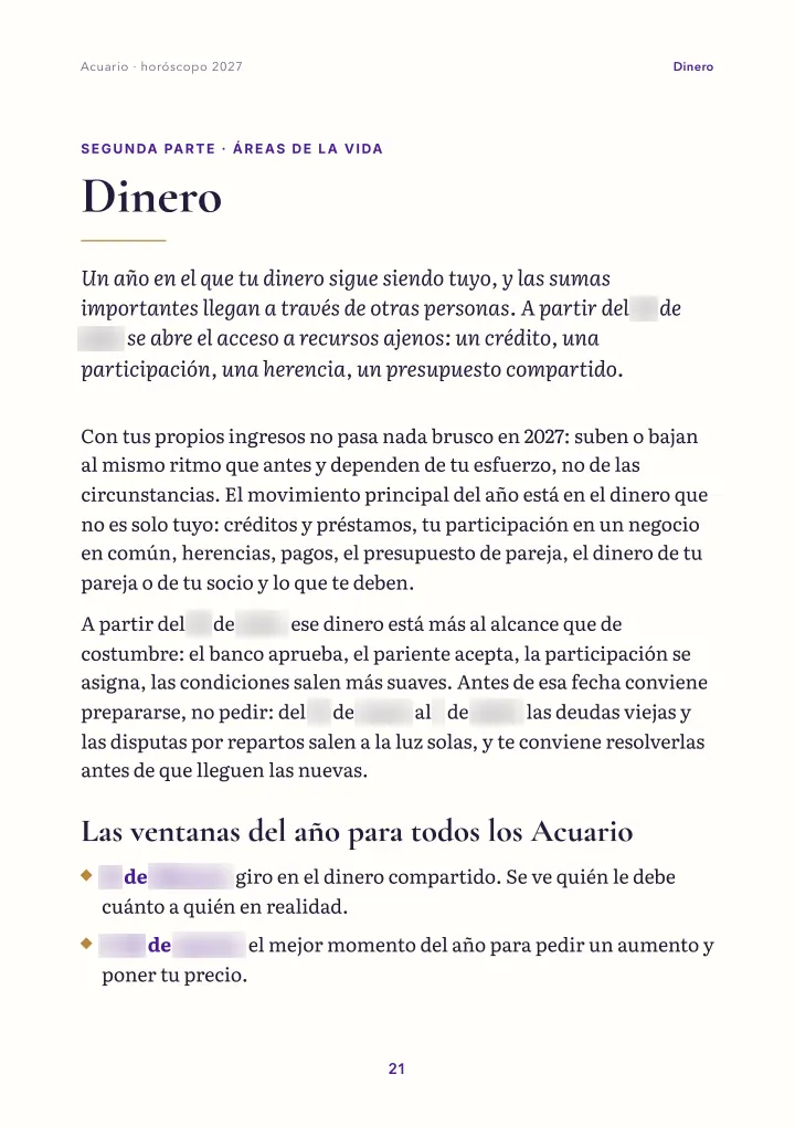 Página del libro: áreas de la vida (fechas difuminadas)